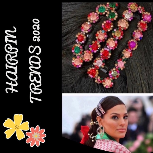 Accessories - TRENDY SEXY HAIR CLIP BLACK WITH MULTICOLOR STONES